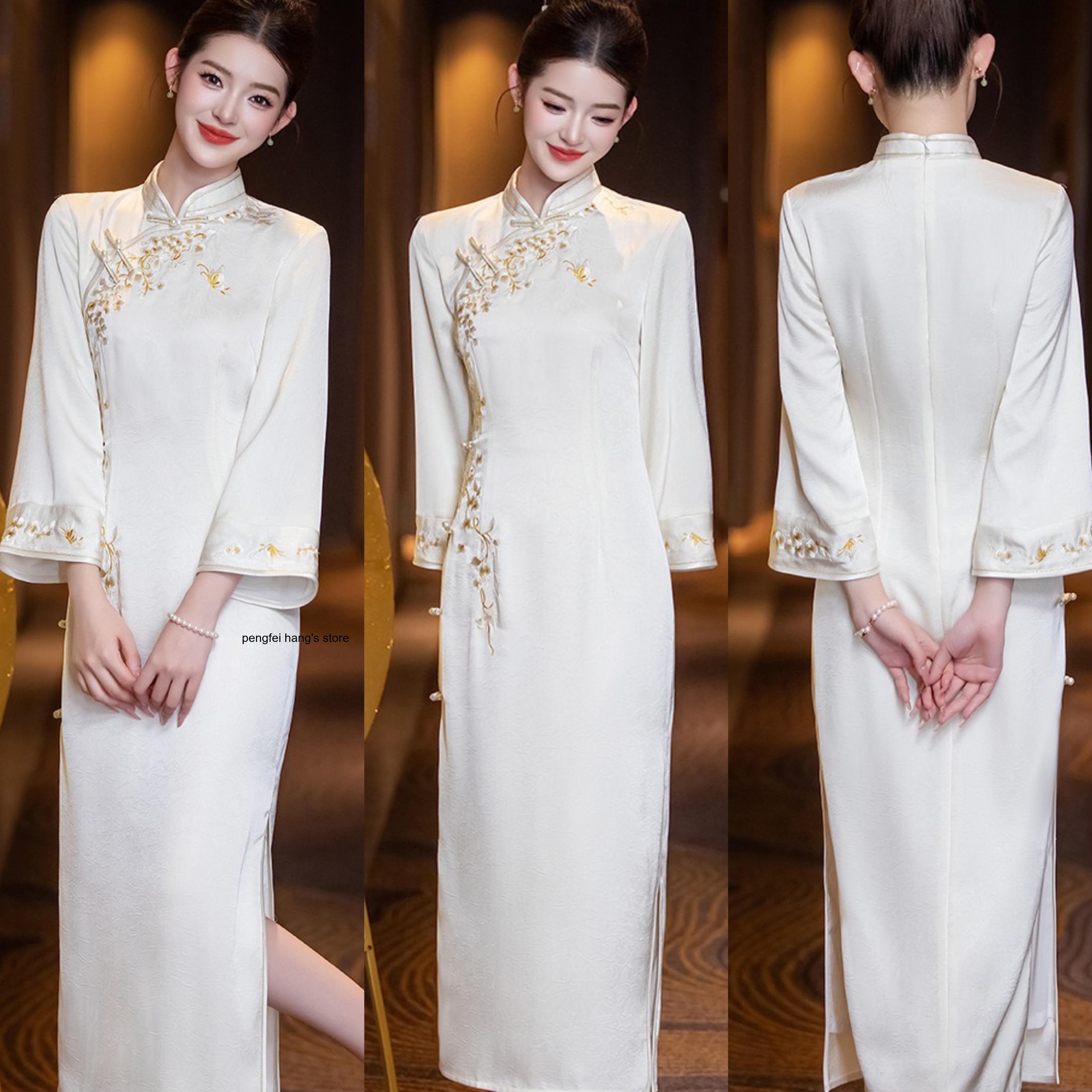 Women'S Formal Wear Petite - Robe longue Qipao élégante pour femme,