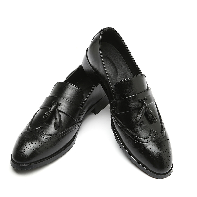 Women Formal Office Wear Shoes - Mocassins classiques en cuir à pampilles