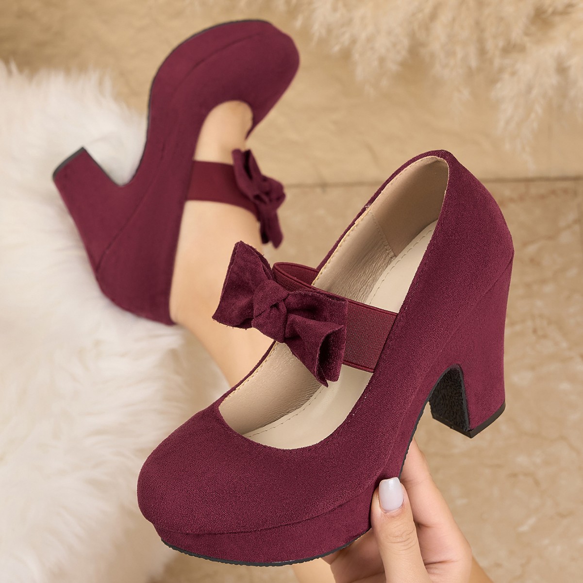 Women Formal Office Wear Shoes - Chaussures Mary Jane à talon épais