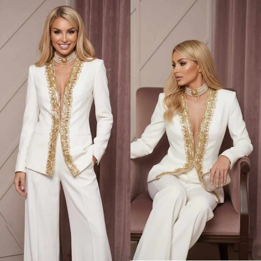 Women Formal Wear For Graduation - Ensemble de 2 pantalons pour femmes,