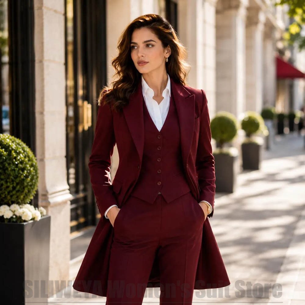 Women'S Formal Wear Pants Suit - Ensemble 3 Pièces Élégant pour Femme