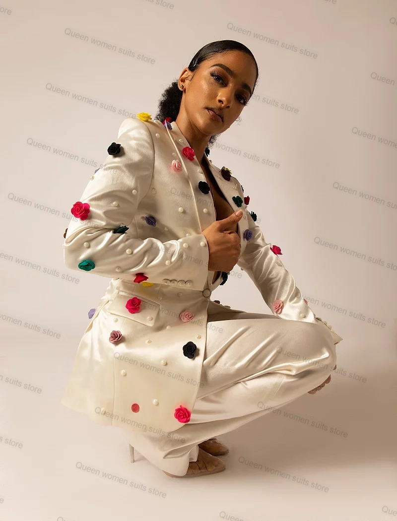 Women'S Formal Jackets To Wear With Dresses - Ensemble Blazer et Pantalon en Satin