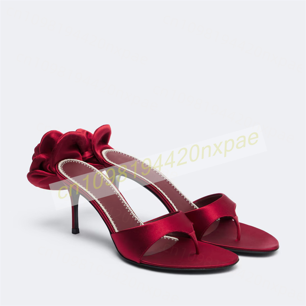 Women'S Formal Wear To A Wedding - Sandales mules en satin rouge pour