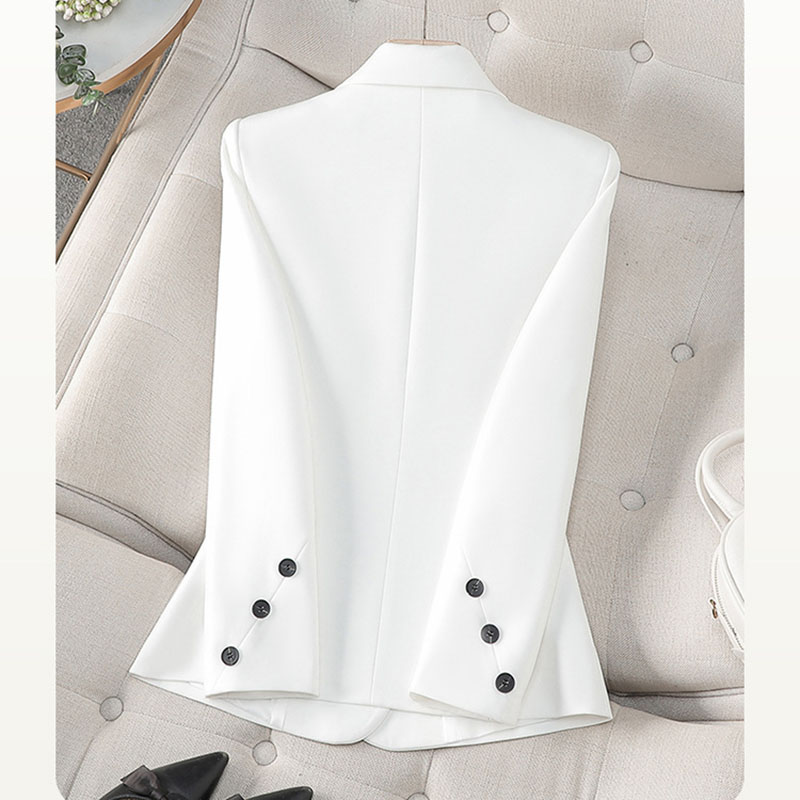 Women Formal Wear Black And White - Blazer blanc noir à manches longues