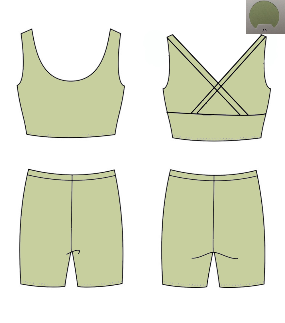 Monochrome Suit Set - Ensemble de yoga monochrome pour filles,