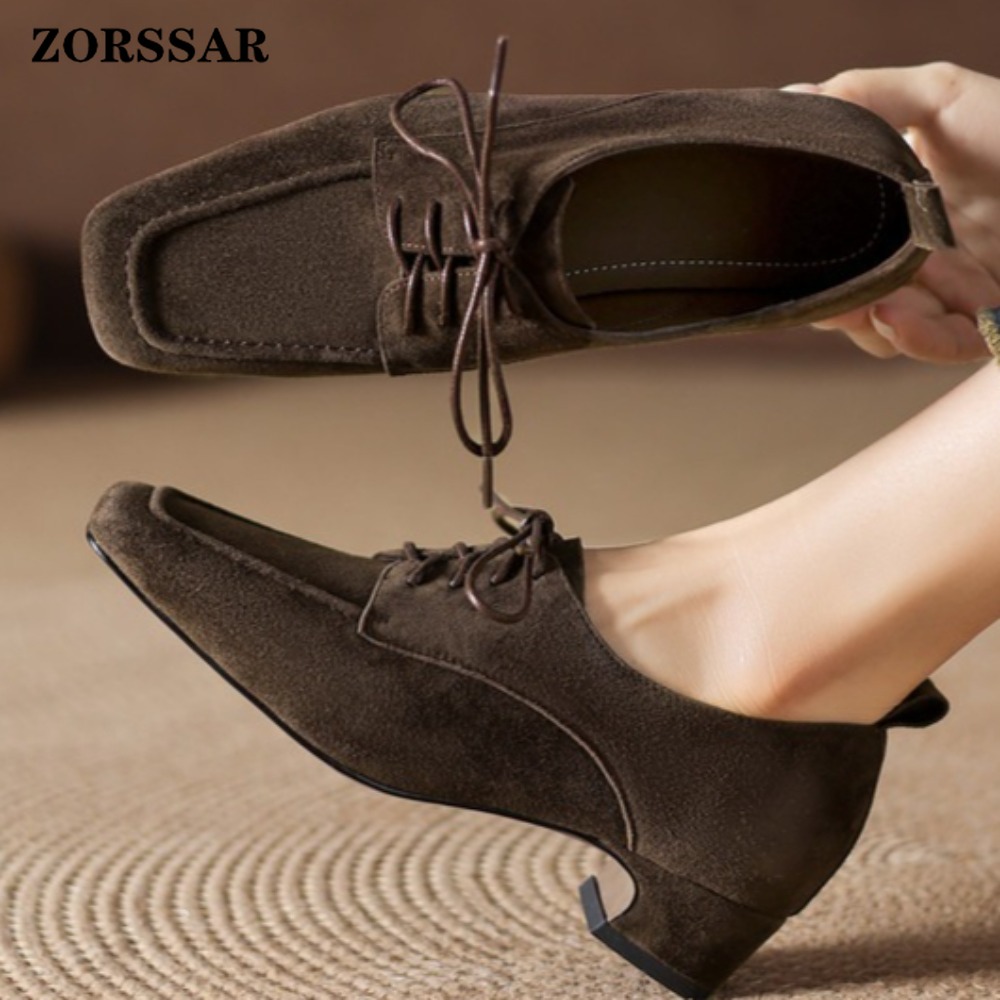 Women Formal Office Wear Shoes - Chaussures Oxford à lacets en daim