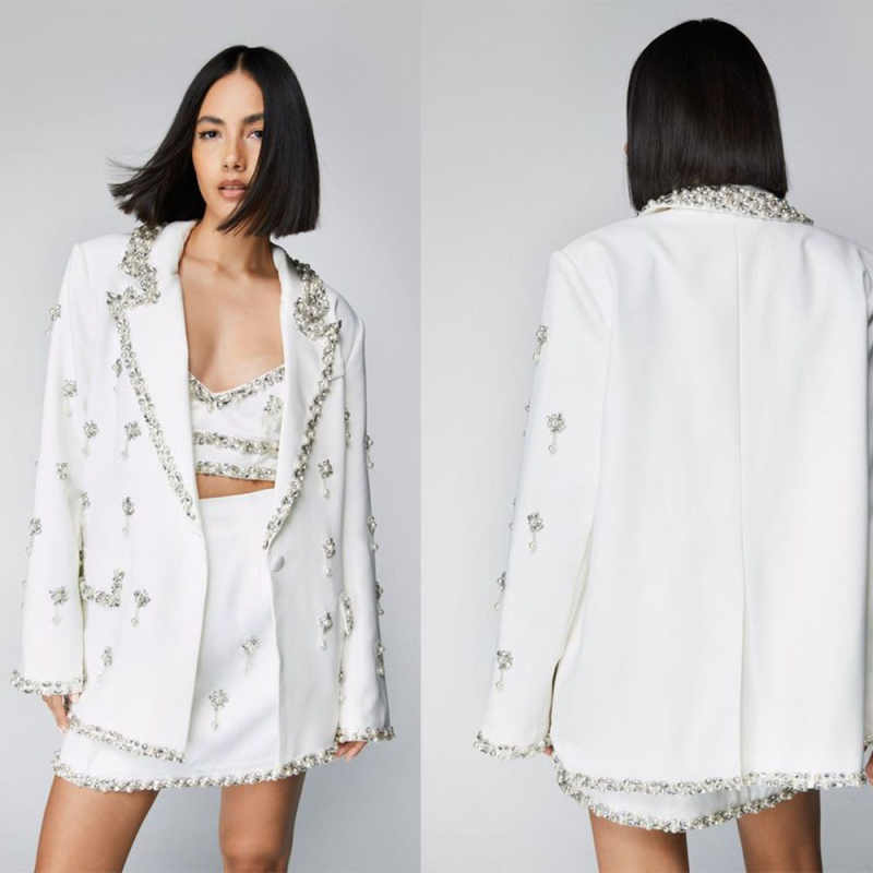 Ensemble Blazer scintillant po - Women'S Formal Jackets To Wear With Dresses avis et prix