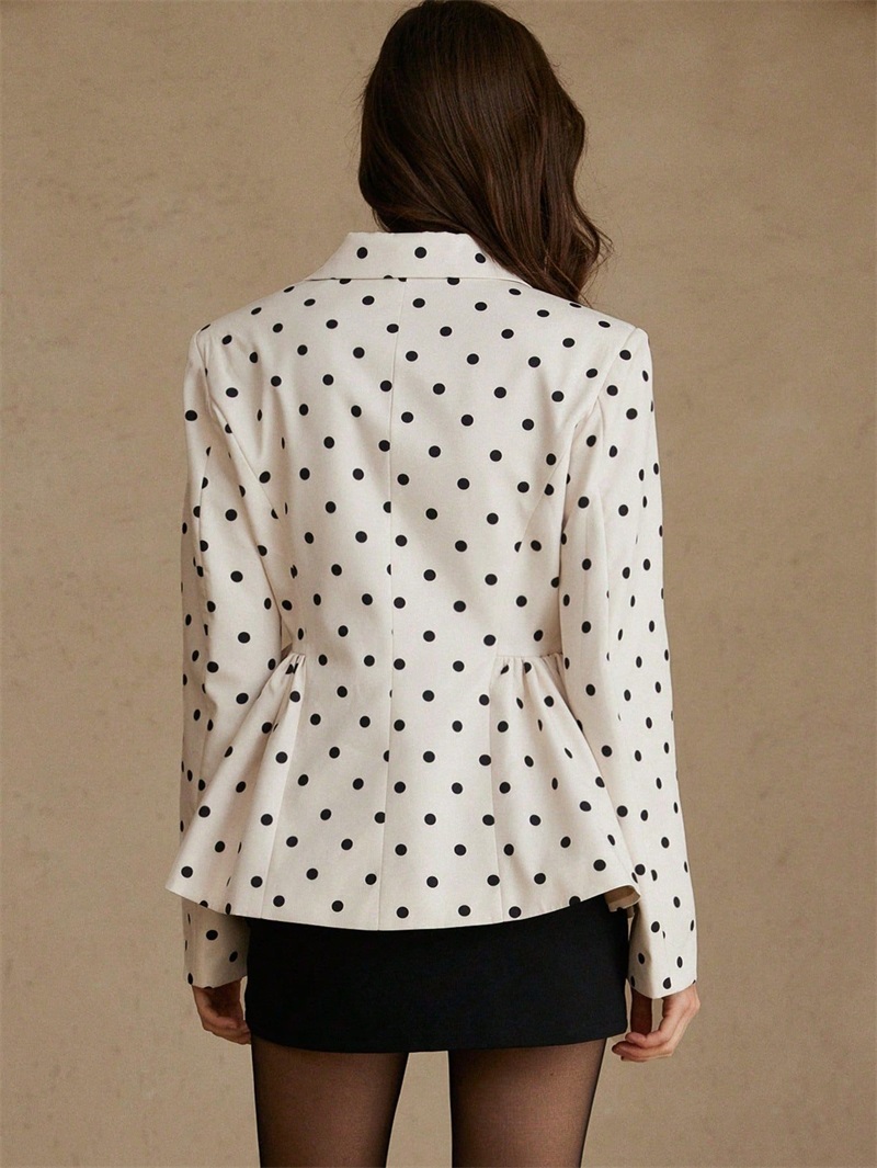 Blazer de costume blanc à pois - Women Formal Wear Black And White avis et prix