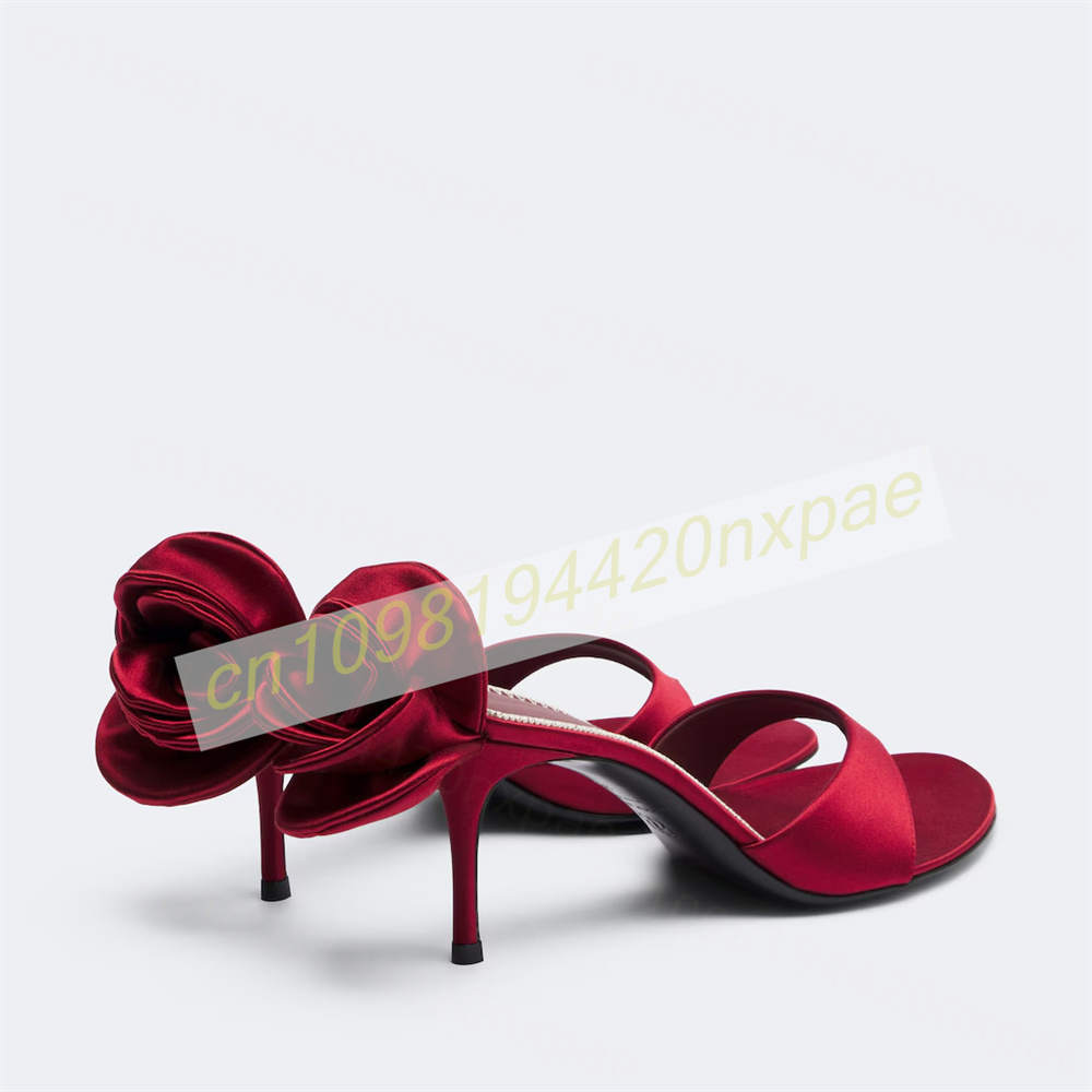 Sandales mules en satin rouge  - Women'S Formal Wear To A Wedding avis et prix