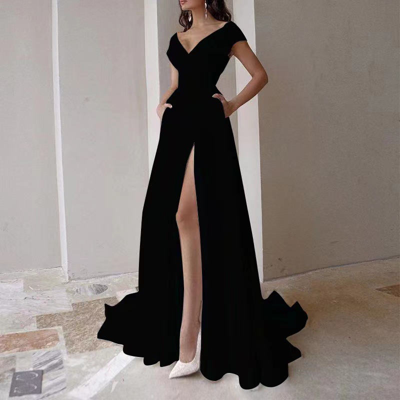 Nouvelle Robe Longue Élégante  - Women Formal Wear Black And White avis et prix